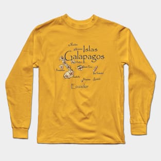 Galapagos Islands Map Long Sleeve T-Shirt